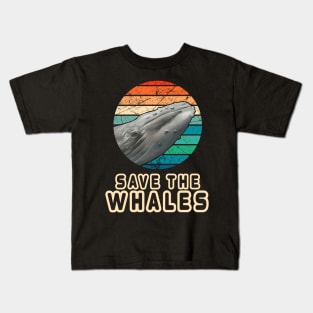 Vintage Retro Style Save The Whales Earth Day Gift Kids T-Shirt